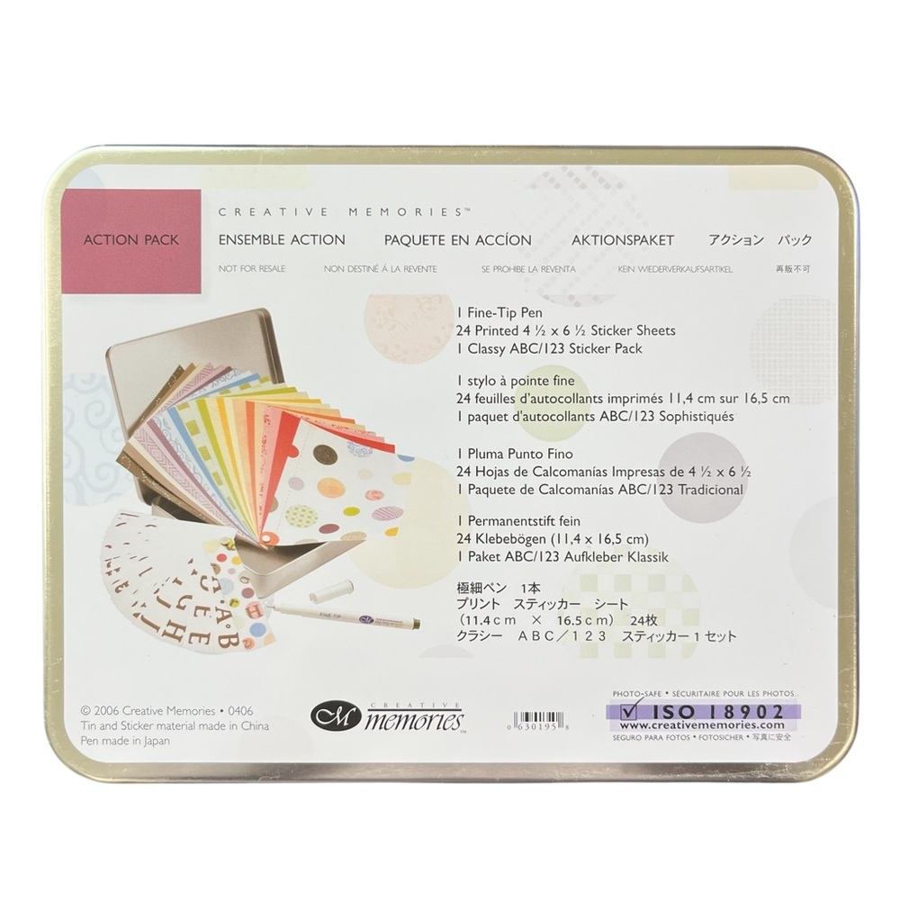 ACTION PACK Creative Memories Kit * NEW * Sticker Paper ABC 123 Stickers + Pen